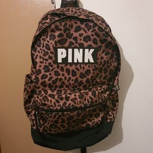 Vs pink leopard print backpack